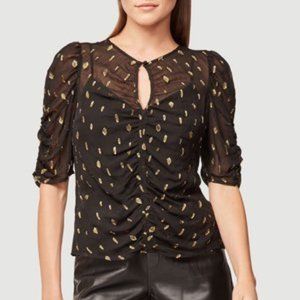 Frame Denim Shirred Keyhole Top Nior Size S / P NWT